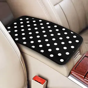 Car Center Console Cover Set, Polyester Material Armrest Pad, Comfortable Polka Dot Pattern Print, Car Interior Protection Accessory