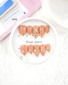 .DP.6510.French Nude Carved Wearable Nails