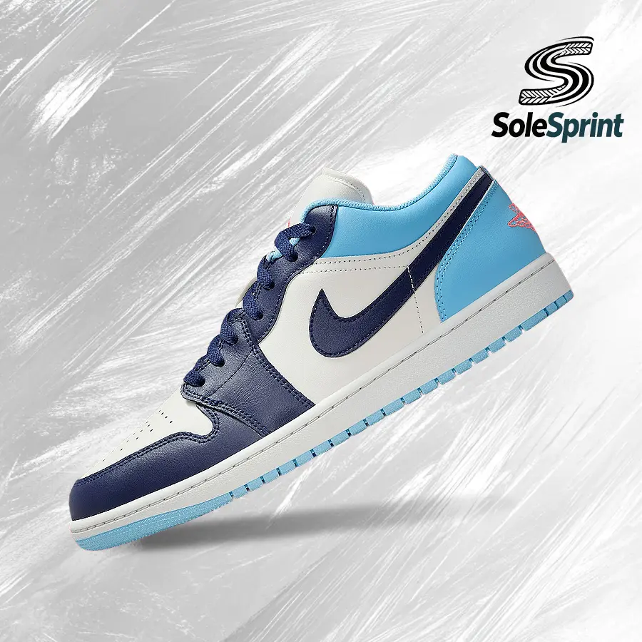 Nike Jordan 1 Low Sail Blue Chill Men's Lifestyle Running Sneakers - Lightweight, Shock-Absorbing, Breathable, Everyday Fit - Gym/Street Casual Use - Back to School - 553558-149