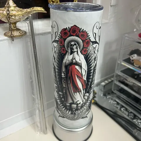 Santa Muerte tumbler 20oz