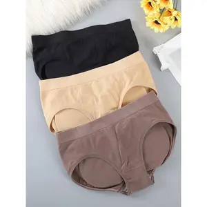 3pcs Women’s Sponge-Padded Mid-Waist Push-Up Panties/Briefs – Plump Buttock Enhancer, Hip Lifter (Fake Butt Effect)