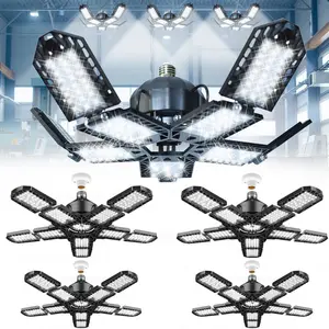 10+1LED Garage Light High Lumen 6500K Deformable LED Shop Ceiling Light E26/E27 Garage Ceiling Lights for Workshop Storage Room Night Lamp Adjustable Lighting