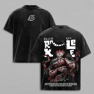 Rock Lee Tee Washed – Naruto Anime Manga Vintage Washed Heavy Cotton Oversized T-Shirt & Hoodie, Double Printed Retro Unisex Streetwear Graphic Top, Taijutsu Fighter Edition, Multi-Color Anime Merch men georgia outfit lemon demon logo print gift