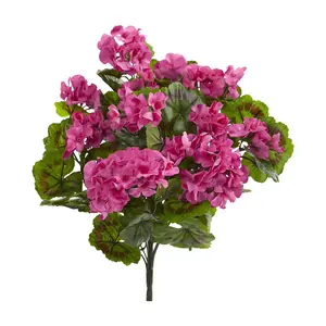 Nearly Natural Geranium Artificial Bush UV Res(Set of 3)
