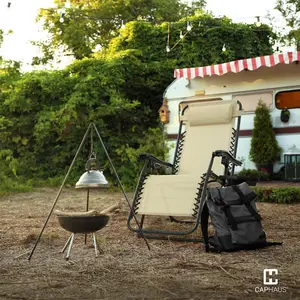 CAPHAUS Zero Gravity Chair, Zero Gravity Recliner, Zero Gravity Lounge Chair, Reclining Outdoor Chair, Anti-Gravity Chair for Indoor & Outdoor, Folding Reclining Chair w/Side Tray, 3 Colors