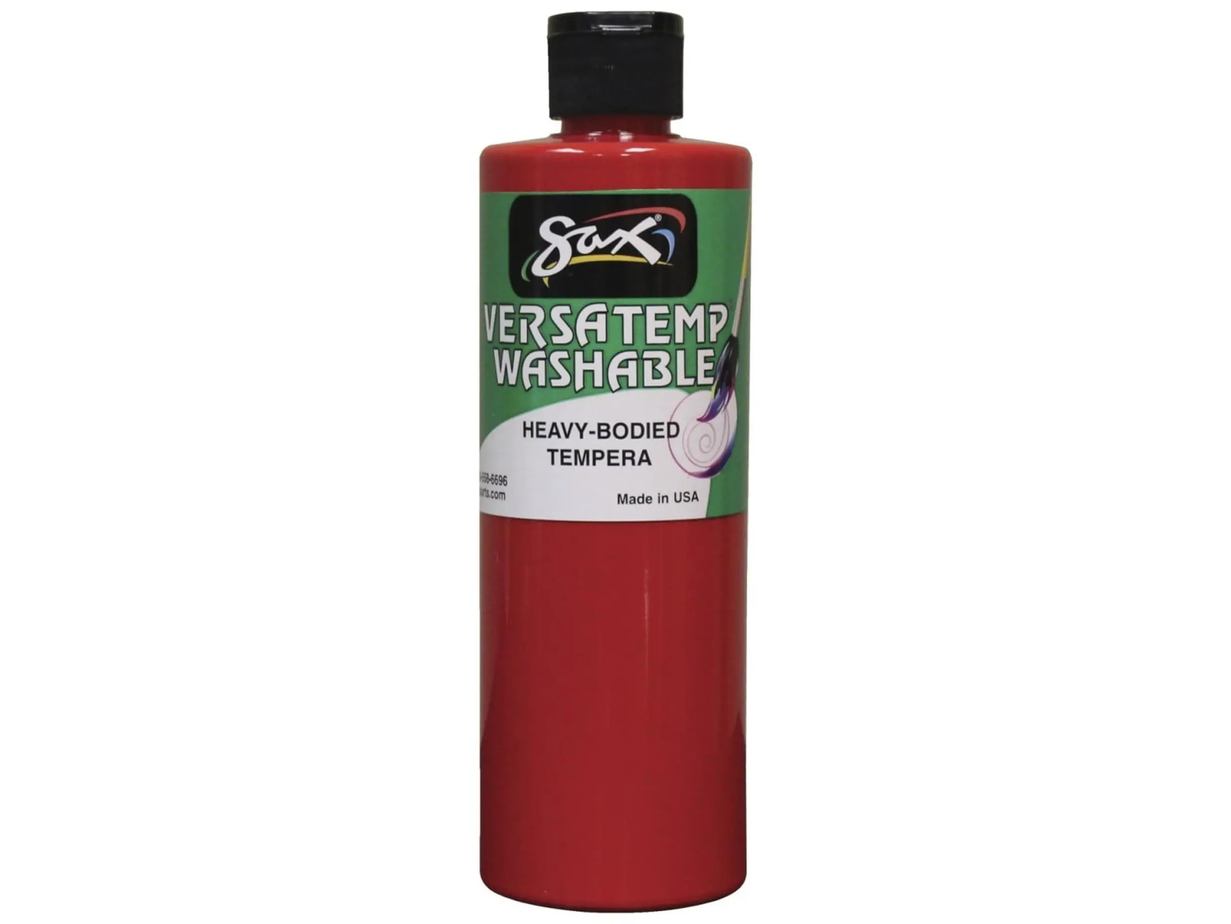 Chroma Acrylics 1592666 Sax Washable Versatemp Heavy Bodied Tempera Paint, Primary Red, 1 Pint
