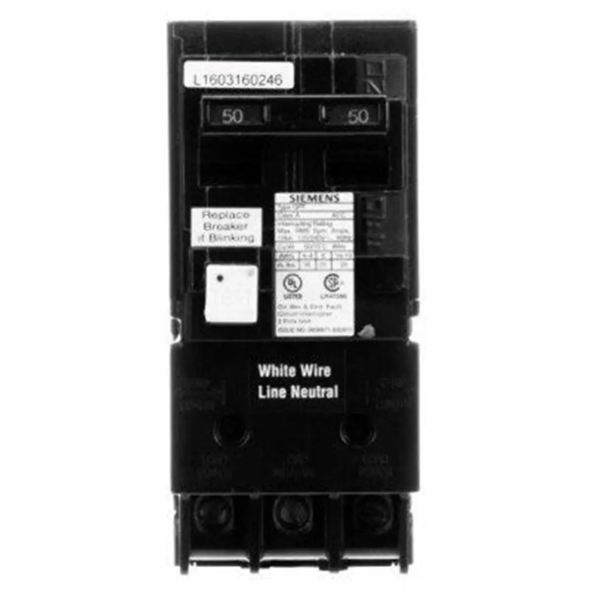 Siemens Energy GFCI Circuit Breaker, 2P 50A QF250A - Ground Fault Protection for Hot Tub, Spa, Large Load Appliances