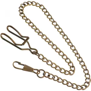 Pocket Watch Chain  Metal Watch Chain Vest Chains Bronze Clip (14.5 Inch)
