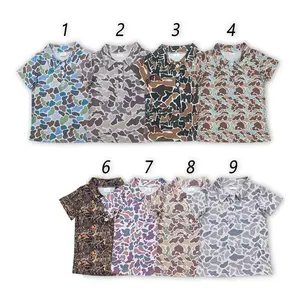 Boys' Camouflage Polo Shirt - Short Sleeve, Stylish, Soft Fit Button Top for Toddlers, Summer Trend Kids' Fitted Casual Top, Soft Fit Top