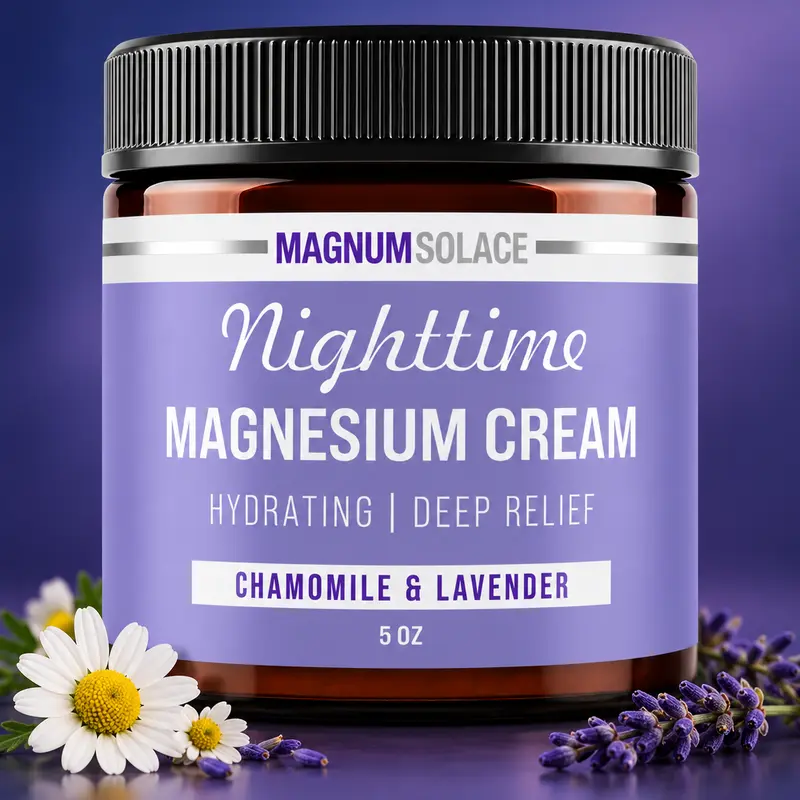 Nighttime Magnesium Cream - Lightly Scented with Chamomile & Lavender Natural Moisturizing Moisturizing Repair Daily Body Care, Body Butter Skin Repair Moisture Moisturize