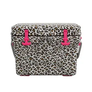 Leopard Hot Pink Cooler - Animal Print Design with Pink Accents and Cooler Feature