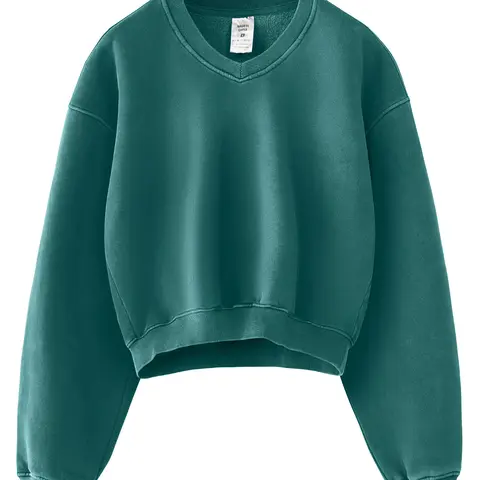Hatant hoodie Cozy up in Vintage Style with our Y2K Acid Wash Fleece V-Neck - Soft Fabric Women Sweatshirt , Athletic Fit, and Dark Gray Solid Color Hoodies  - Perfect for After-Workout Relaxation