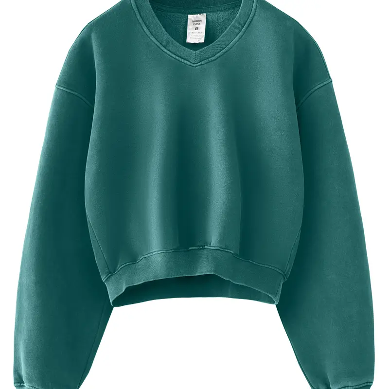 Hatant hoodie Cozy up in Vintage Style with our Y2K Acid Wash Fleece V-Neck - Soft Fabric Women Sweatshirt , Athletic Fit, and Dark Gray Solid Color Hoodies  - Perfect for After-Workout Relaxation