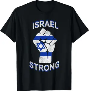100% Cotton Israel Strong Support Stand With Israel Love Jewish Pride T-Shirt
