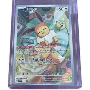 Pokémon Eevee #173 Promo Card - Basic 50 HP with Boosted Evolution & Reckless Charge Abilities - Collectible Trading Card Game