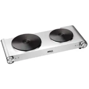 212 MAIN DB-02 Nesco 1800W Double Burner - Cast Iron Metal Ware, Kitchen Cooking Stove with Thermal Fuse