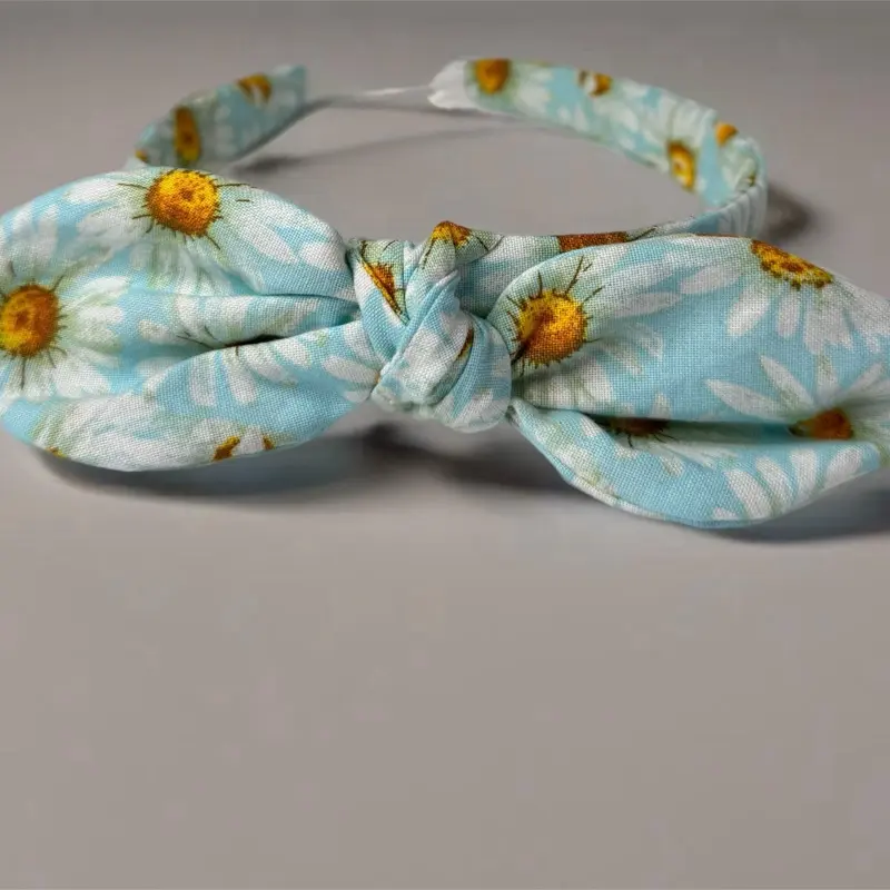 Beautiful Light Blue Headband with flowers - Handmade Design for Any Occasion