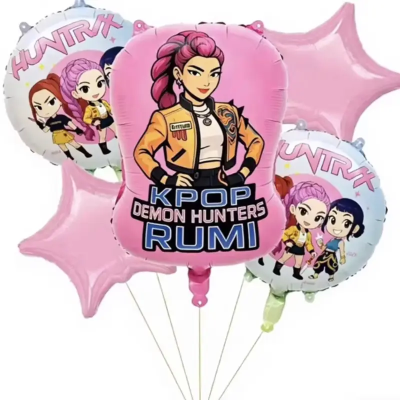 5pcs Kpop Foil Balloons for Party Decorations, Festive Celebration Supplies for Kpop Fans