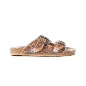 Falling Feather Sandals In Dark Brown Falling Feather Sandals In Dark Brown
