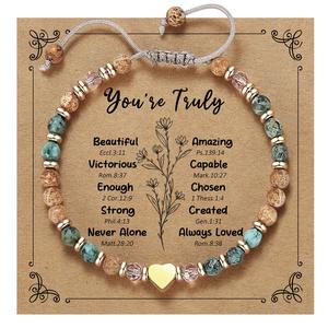Women's birthday inspirational gift-healing natural stone bracelet, Thinking of You Get Well Soon's gift to female friends and sisters