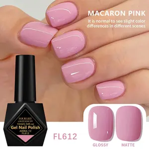 FOURLILY 10ml Macaron Pink Gel Nail Polish Soak Off UV LED Nail Gel for Glossy & Matte Nail Art Design French Manicure Long Lasting Gel Nail Varnish for DIY Salon Quality Manicures Perfect for Spring and Summer Nail Looks UV Light Gel Ideal Gift for Women