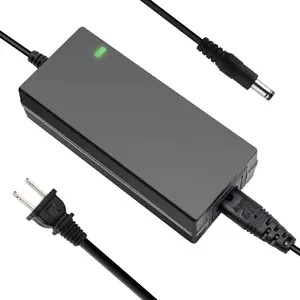 42V 2A Lithium Battery Charger AC 100-240V 50/60Hz 84W 5.5x2.1mm DC Connector with LED Indicator Black Portable Power Adapter for Electric Devices Type C Charging