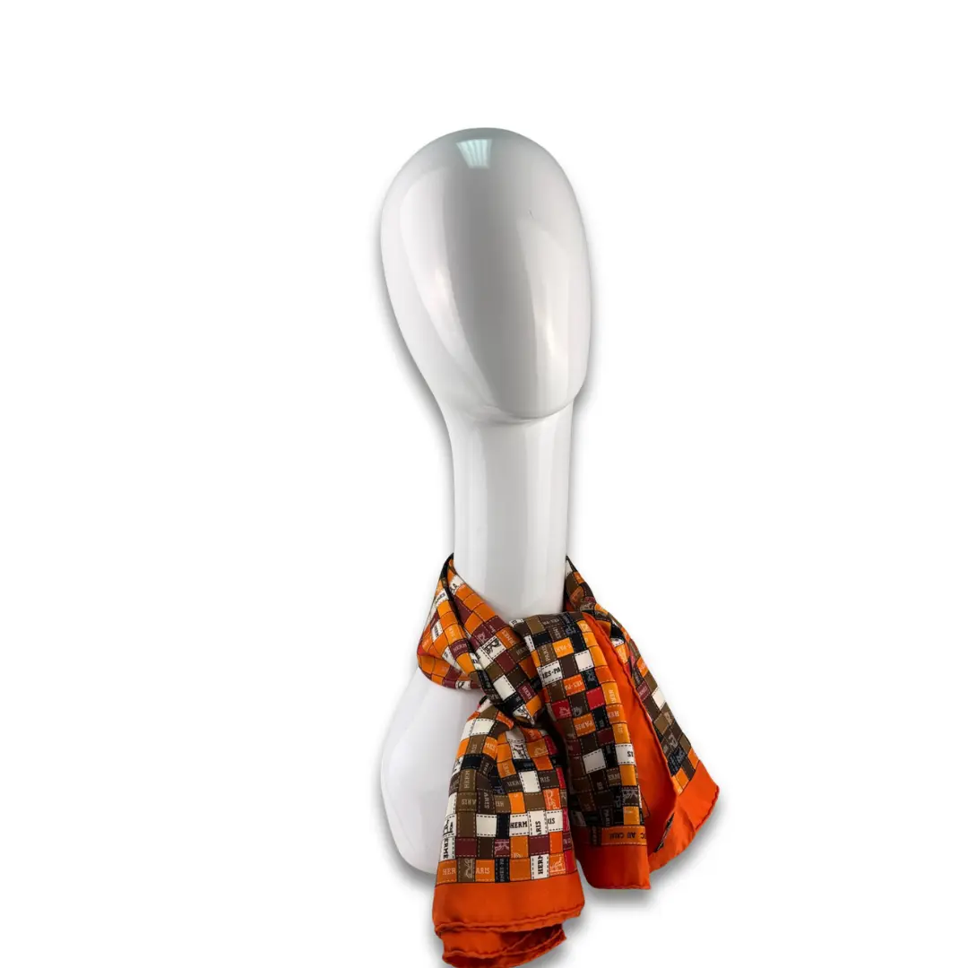 Pre-owned HERMÈS Silk Bag Accessories 'Bolduc Au Carre' Scarf 90