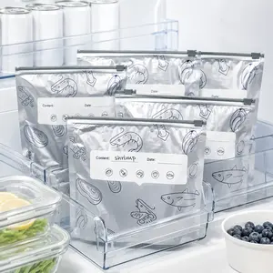 30 PCS Reusable Aluminum Foil Zipper Bags - 3 Sizes Freezer Safe Waterproof Food Storage Bags | Airtight Seal Containers for Meat, Vegetables, Snacks & Kitchen Organization