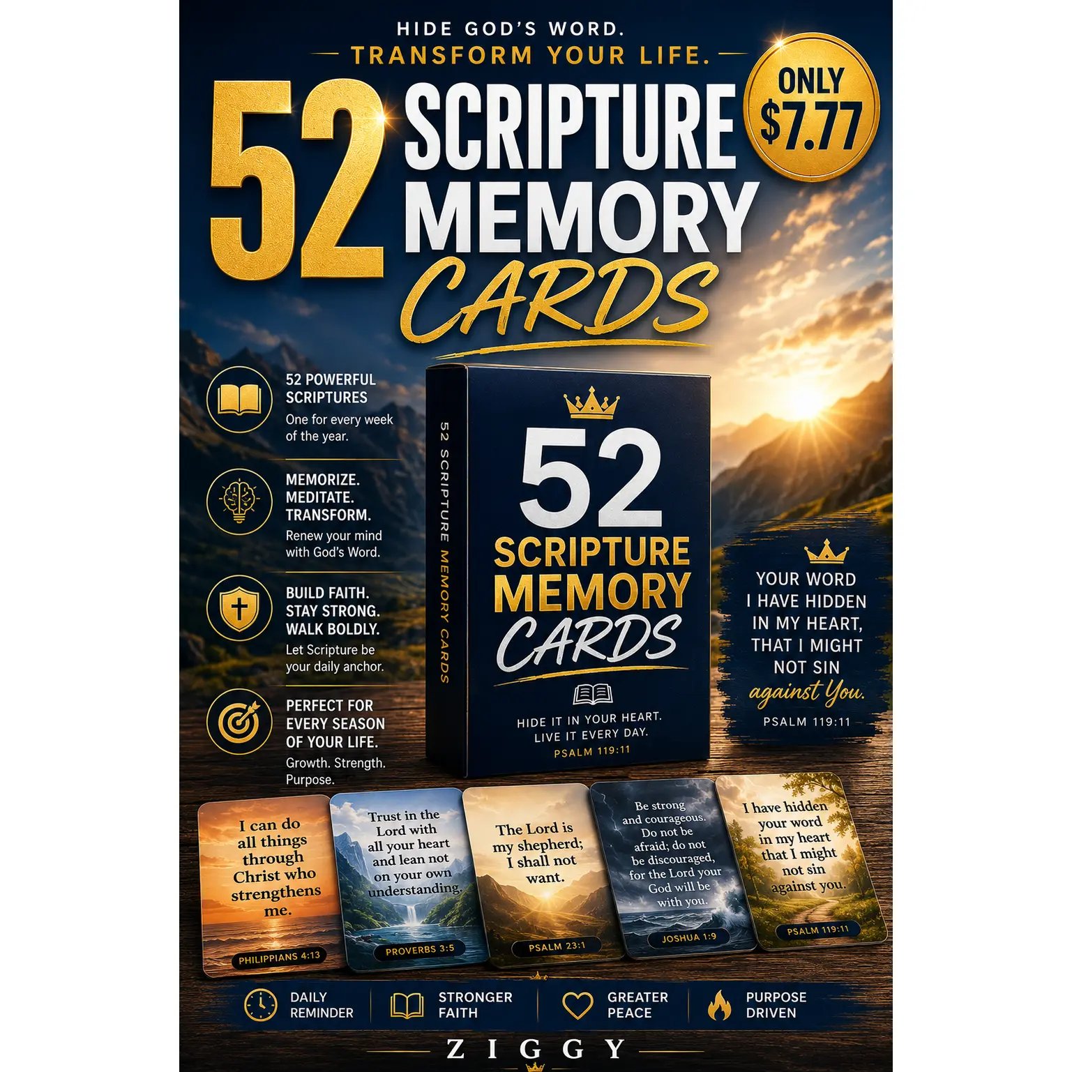 52 SCRIPTURE MEMORY CARDS