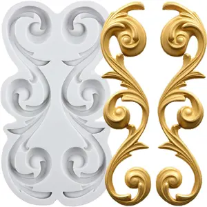 Baroque Scroll Relief Silicone Mold Curlicues Lace Filigree Polymer Clay Molds for DIY Crafts Epoxy Resin Casting Air Dry Polymer Clay Plaster Jewelry Making