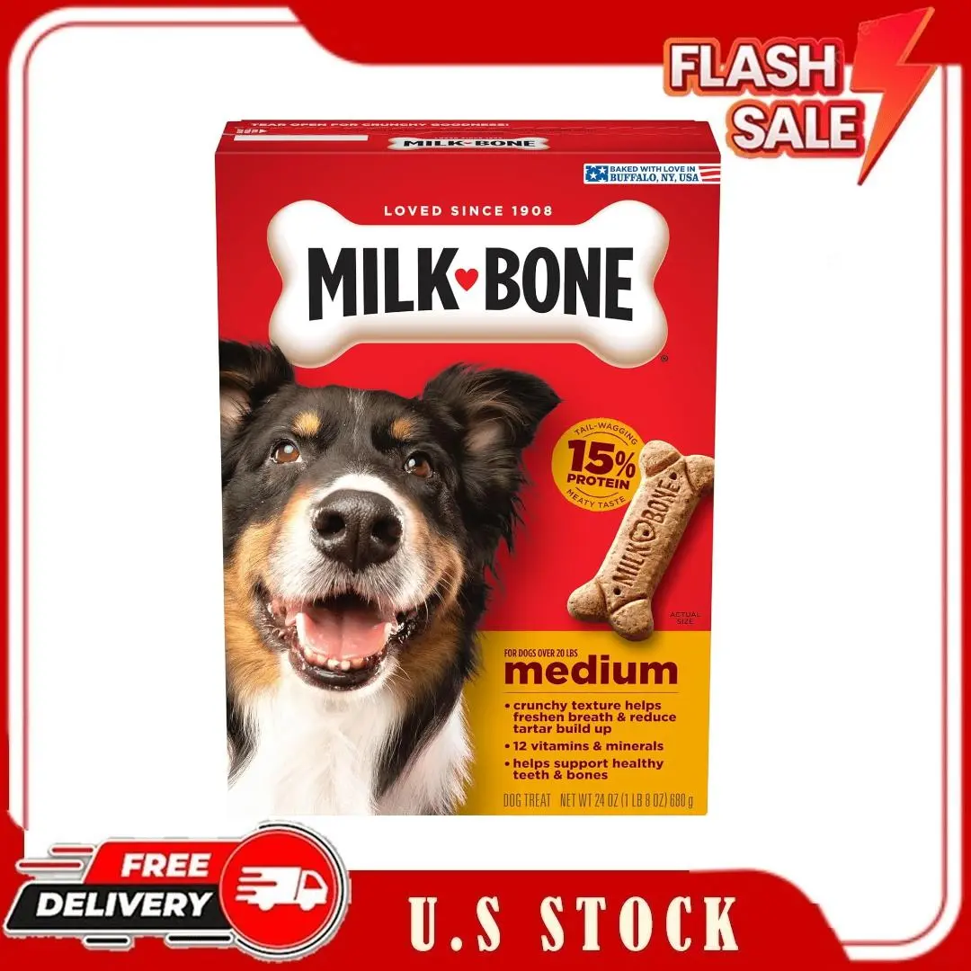 Milk-Bone Original Dog Treats Biscuits for Medium Dogs, 24 Ounces (Packaging May Vary)