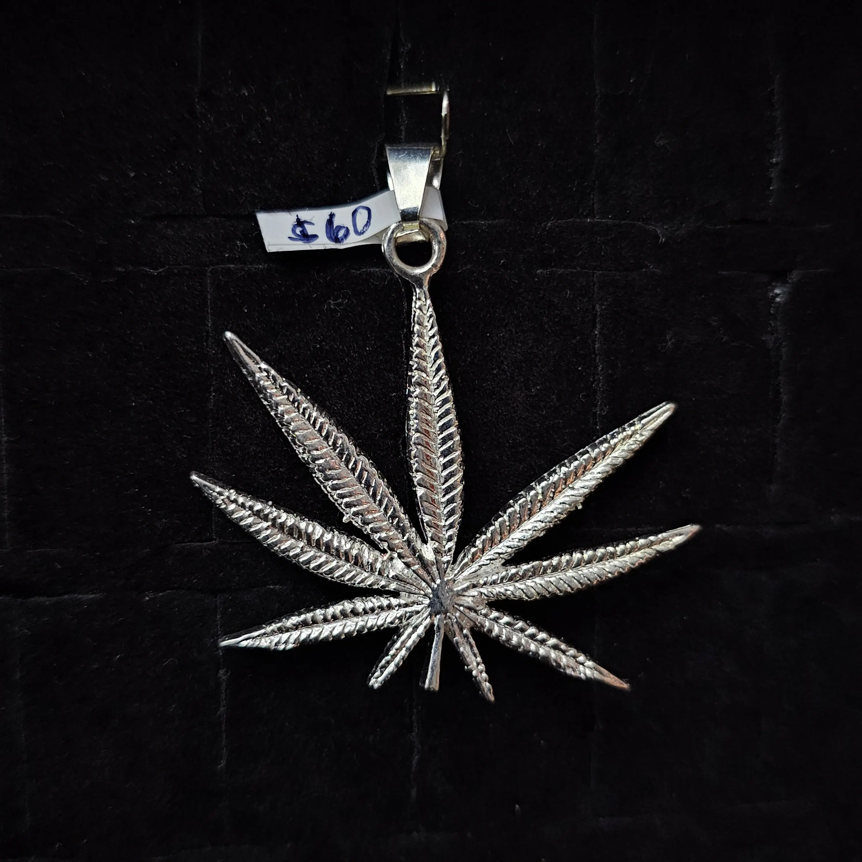 Marijuana Pendant 925 Sterling Silver