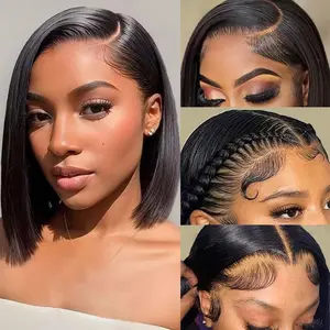 Bob Wig Human Hair – No Glue 13x4 HD LFront, 10inch Short Straight, Natural Hairline, Beginner Friendly, No Shedding Tangle Free for Daily Party & Holidayace