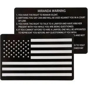 3 count Black Metal Miranda  Card for U.S. Law Enforcement Officers