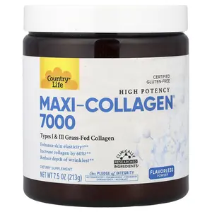 Country Life Maxi-Collagen® 7000 Powder, High Potency, Flavorless, 7.5 oz (213 g)