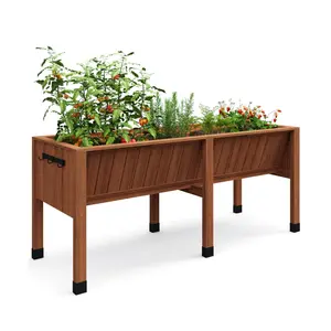 Elevated Raised Garden Bed with Legs, 72x26x30in Wooden Raised Planter Box Outdoor, Standing Garden Bed for Vegetables Herbs, Enhanced 13.7" Depth, Tool Hooks Included, Easy Assemble