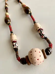 Clay - Krobo Bead Mixed Bead Necklace