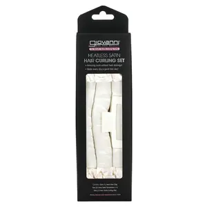 Giovanni Heatless Satin, Hair Curling Set, Ivory, 4 Pieces