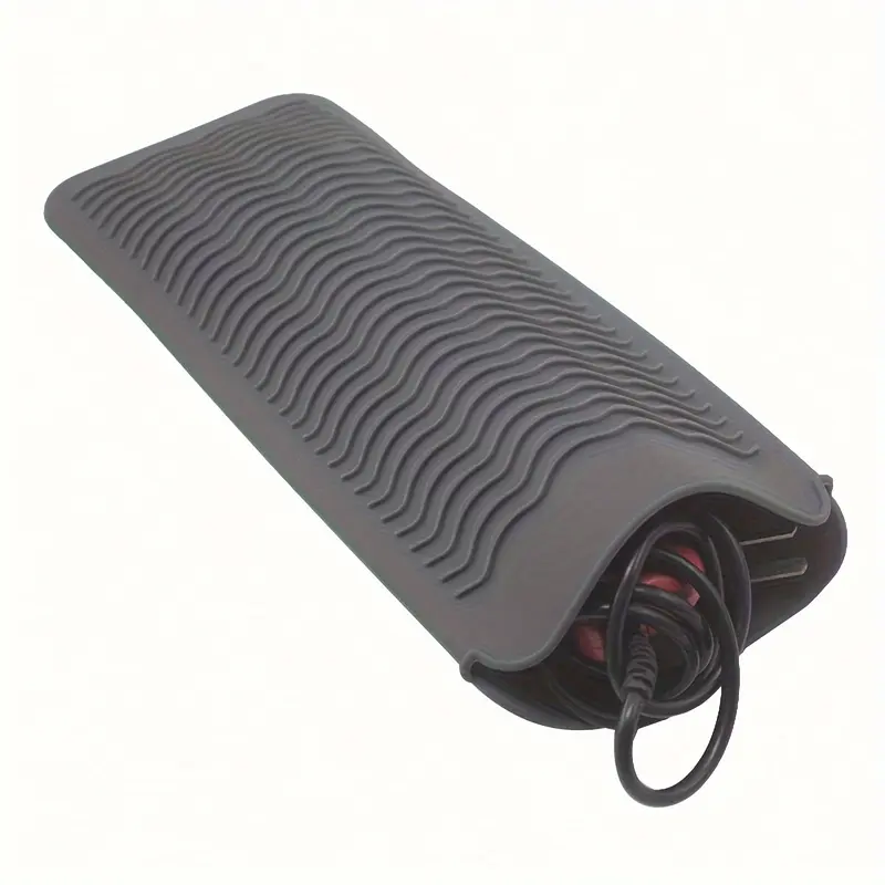 Thickened Heat Resistant Silicone Mat for Hair Curlers, Hair Rollers & Straighteners, Travel-Friendly Design, Lightweight High Temperature Resistance, Non-Deforming Material