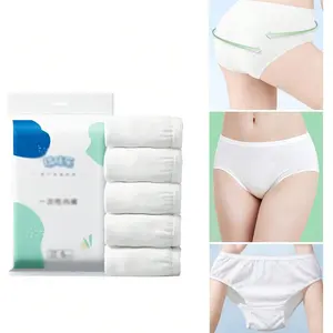Women's Postpartum Disposable Underwear, Elastic Waistband Soft Breathable Maternity Shorts, Travel Portable One-Use Design
