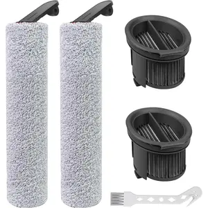 Replacement Brush Roller and Filter for  H14, H14 Pro, H14 Dual Cordless Wet Dry Vacuum Cleaner, Replacement  Kit Include 2 Filters Replacement, 2 Brush Rollers