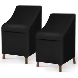 High  Patio Chair Cover - Heavy Duty  Outdoor Covers,  Weather Patio Furniture Covers for Stackable Chairs, 27"W x34"D x34"H (2 Pack)