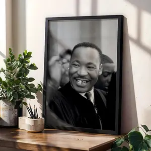 Martin Luther King Jr Poster Print , Black and White Themed, Modern Expression Photo, Black History Home Decor, Iconic Civil Rights Portrait Decoration Gifts