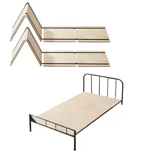 Twin Size Bunkie Board, 0.4 Inch Foldable Bed Slats With Connection, Wooden Mattress Support For Twin Size Bed, Under Mattress Boards, Ready-to-Use, 8-Piece Set, Dark Burlywood Finish