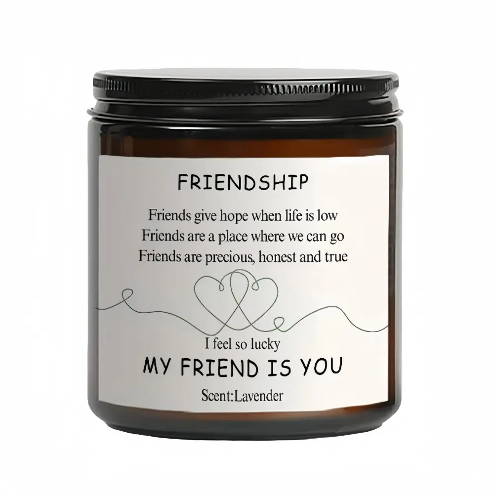 Scented Candle Gift for Best Friend Sister Coworker Her Women Christmas Present Soy Wax Jar for Friendship Appreciation Galentine Soulmate Long Distance Friend, Holiday Present, Sentimental Keepsake, Stylish Home Decor, Home Fragrance, Women Gifts