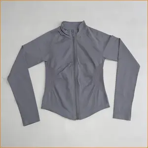 Vibe Outdoor Women's Super Soft Nylon Slim Fit Zip-Up Long Sleeve Jacket Fitness Workout Running Yoga Top