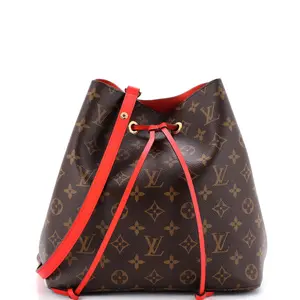 Pre-owned Louis Vuitton material Bucket Bags NeoNoe Handbag Monogram Canvas with Leather MM by Rebag