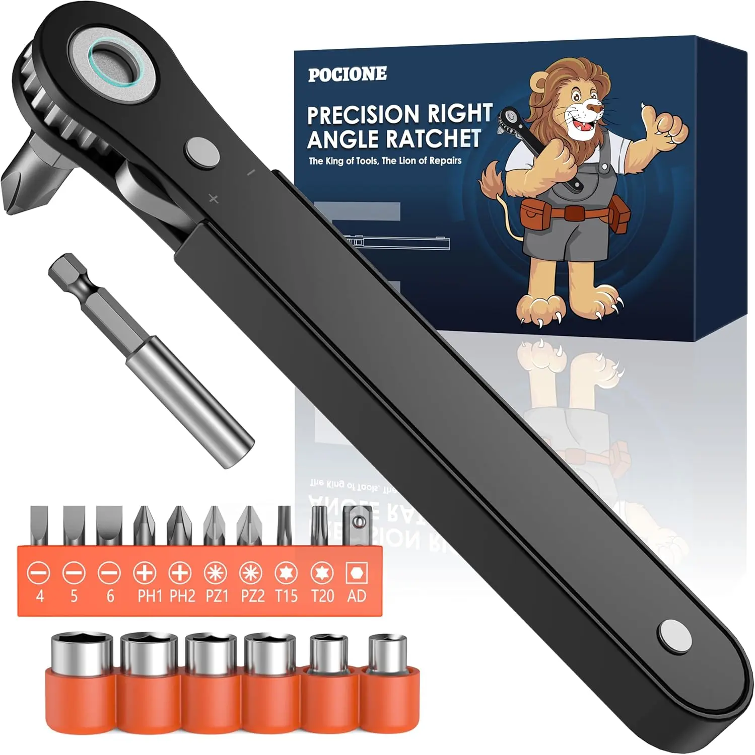 Pocket 90 Degree Offset Ratcheting Screwdriver Set – Right Angle Mini Tool for Tight Space Repairs & Everyday Carry