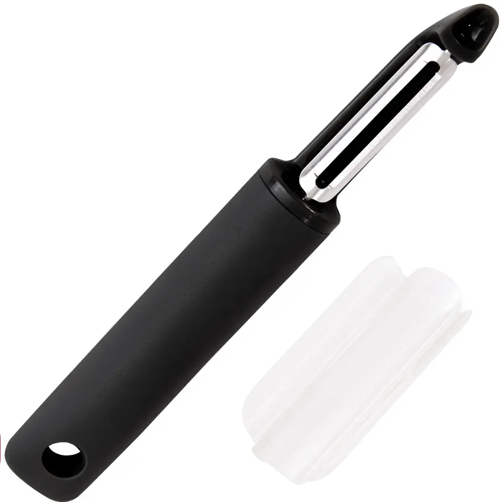 GORILLA GRIP® Patented BPA-Free Vegetable Peeler, Extra Sharp Swivel Stainless Steel Blades with Guard, Comfortable Soft Handle, Easily Peel Carrots or Fruit, Potato Eye Remover, Washer Safe