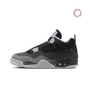 Black and Grey Gradient Suede and Mesh Mid-Top Retro Basketball Shoes